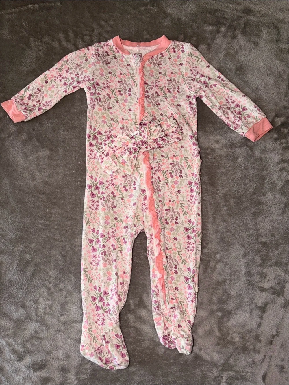 Milkberry spring floral footie 6-9M